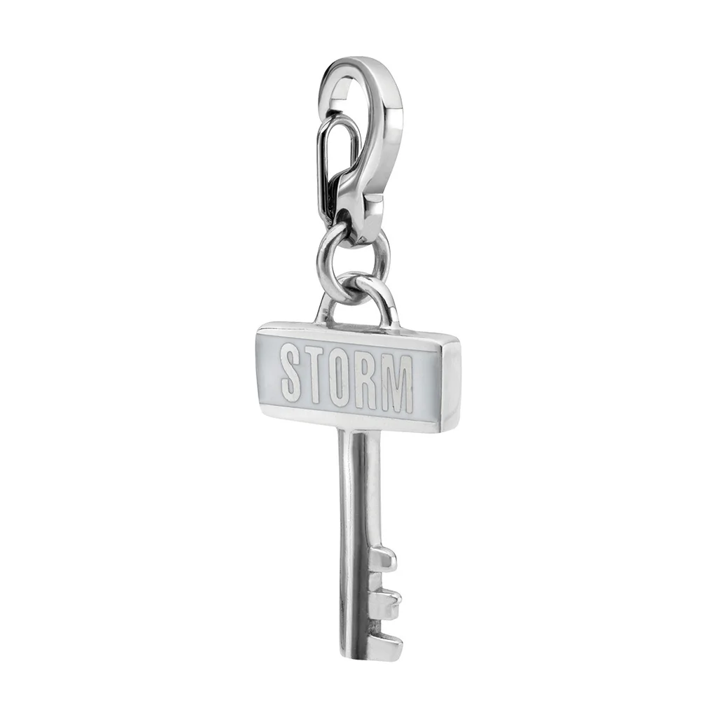 Enamel Key Charm White