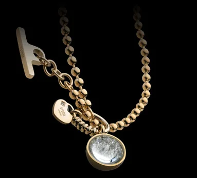 CRYSTA BALL NECKLACE GOLD