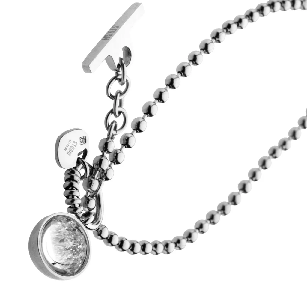 Crysta Ball Necklace Silver
