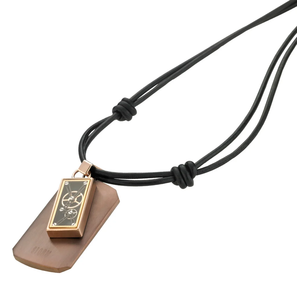 COG LEATHER PENDANT BROWN