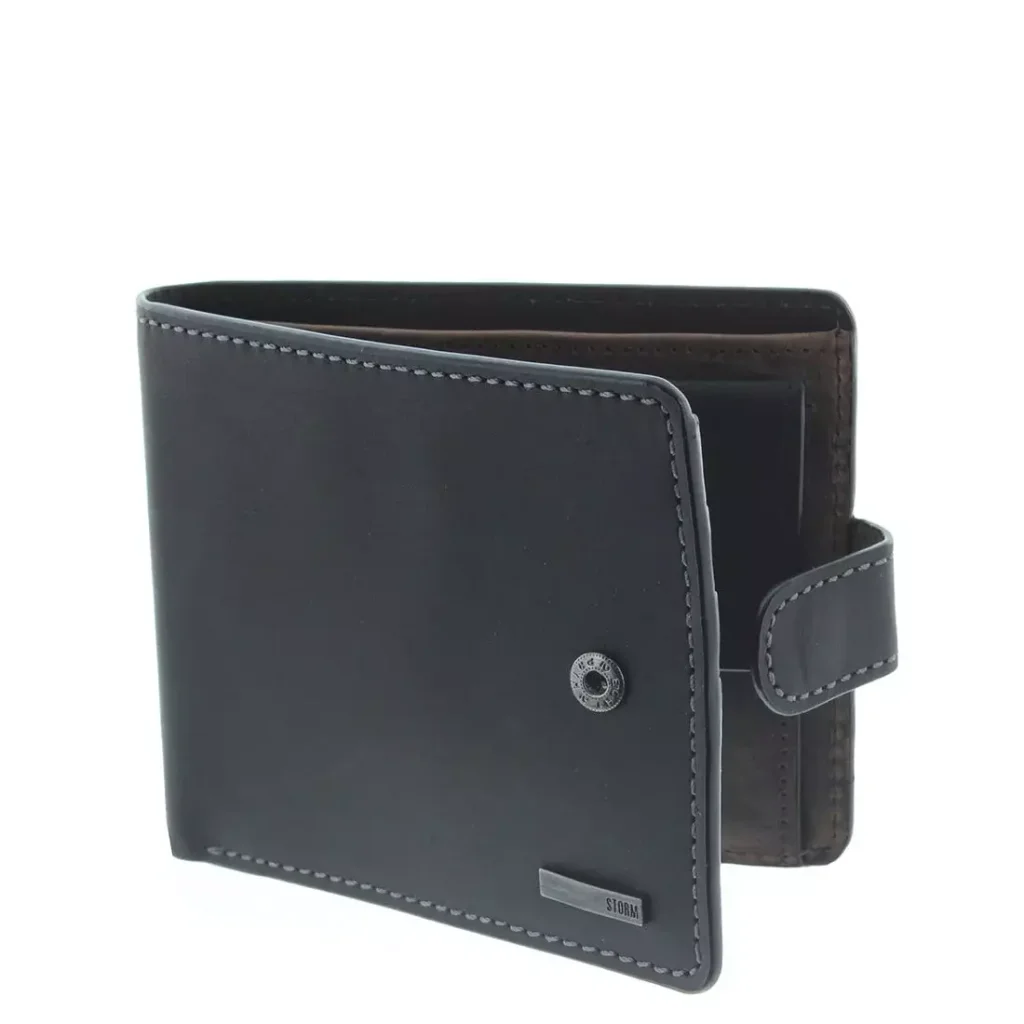 NEWPORT LEATHER WALLET BLACK/BROWN