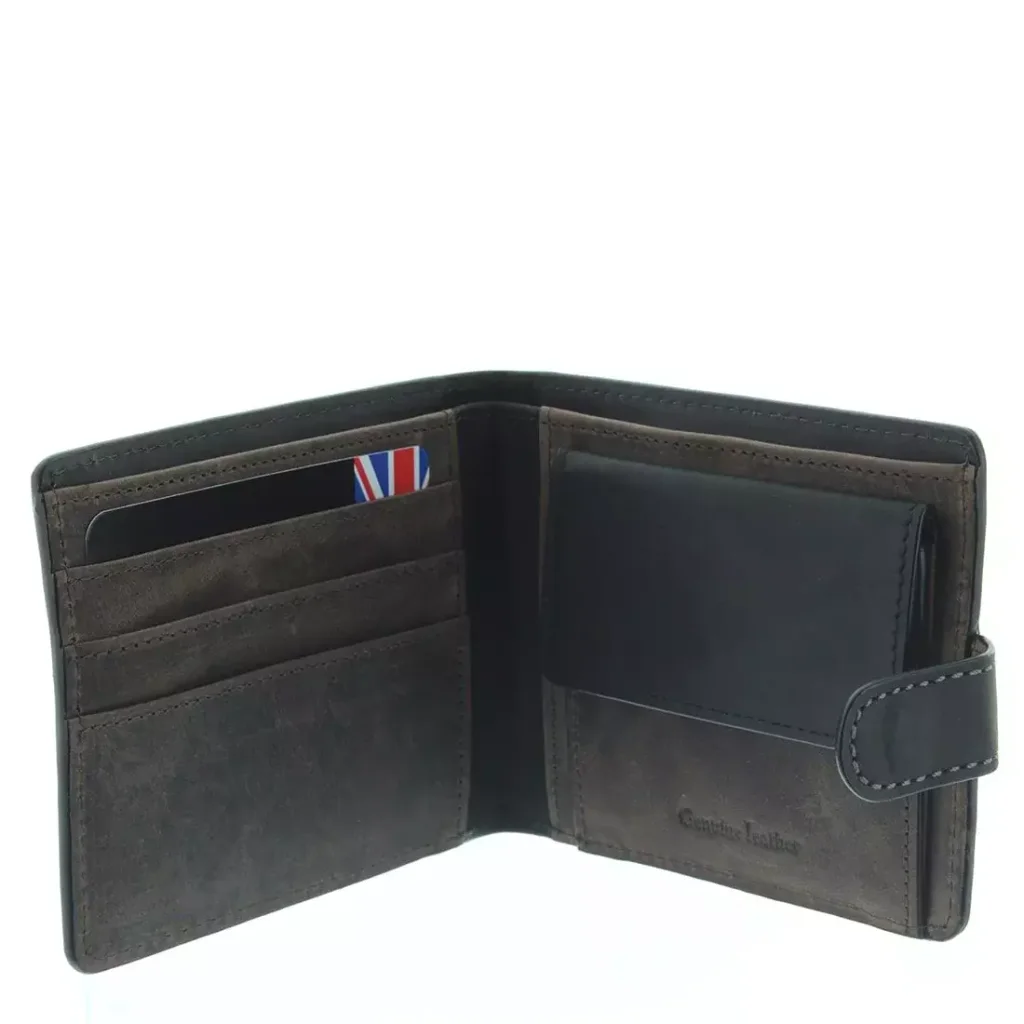 NEWPORT LEATHER WALLET BLACK/BROWN