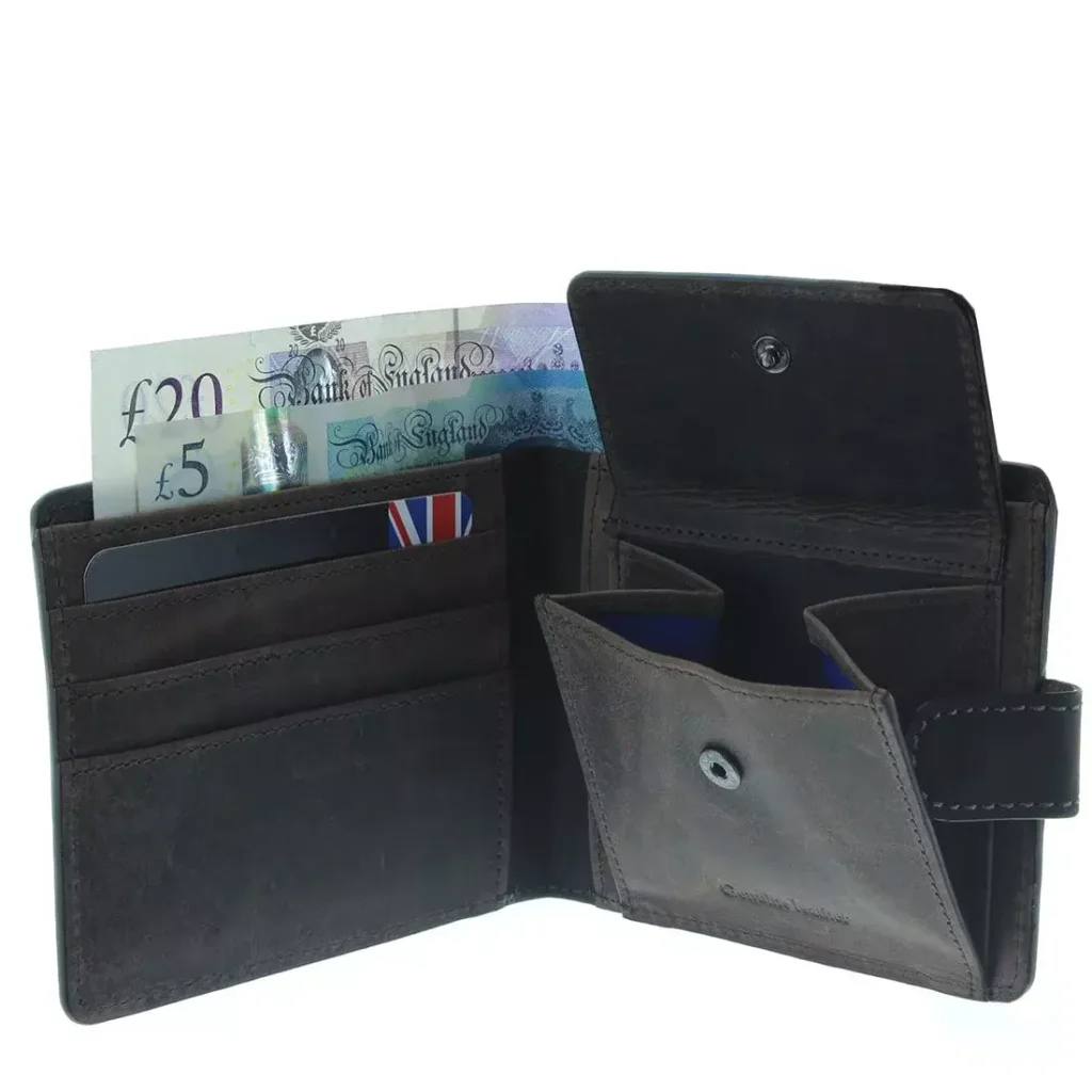 NEWPORT LEATHER WALLET BLACK/BROWN
