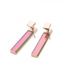 SILICA EARRING ROSE GOLD PURPLE