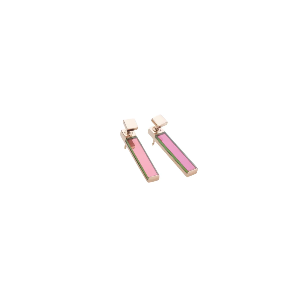 SILICA EARRING ROSE GOLD PURPLE