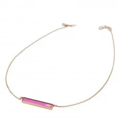 SILICA NECKLACE ROSE GOLD PURPLE