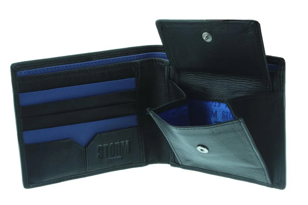 Ryker - Leather Wallet - Black/Blue