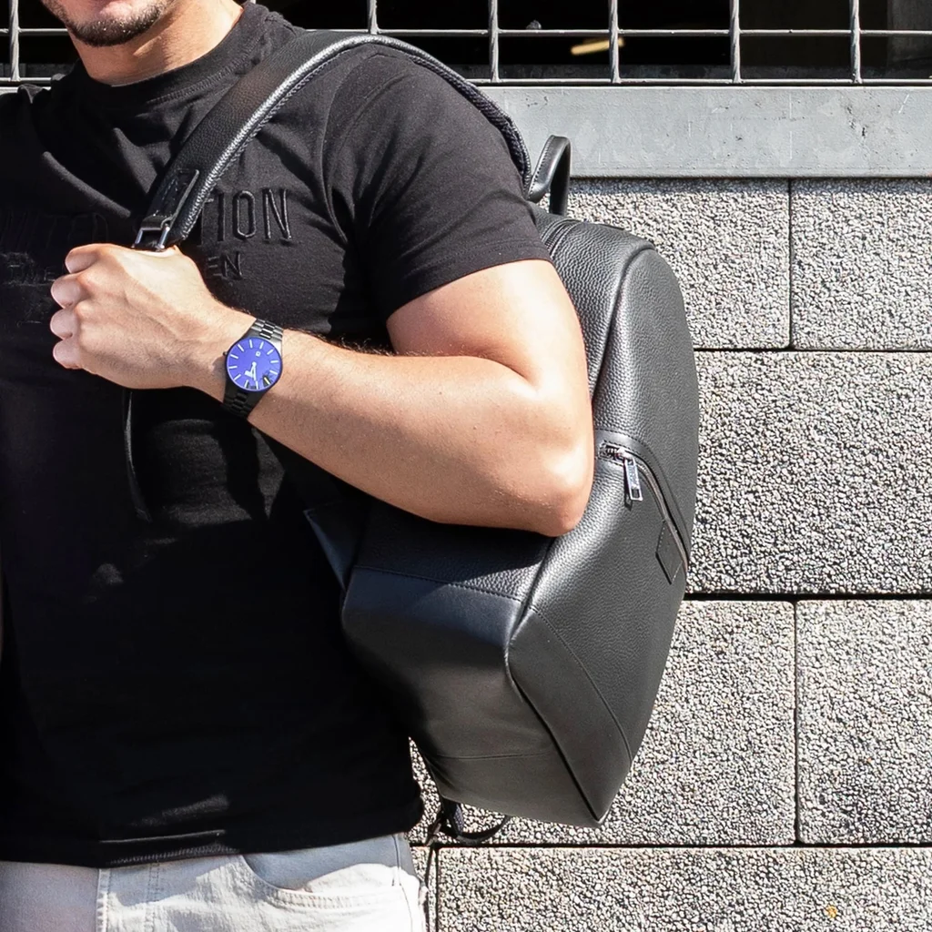 CARES LEATHER BACKPACK BLACK