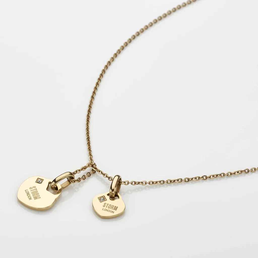 DOUBLE HEART NECKLACE GOLD