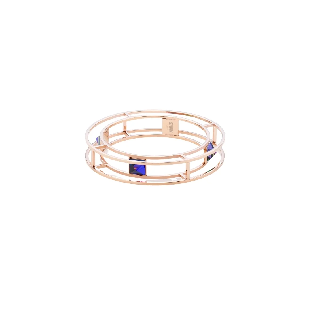 GEMZA BANGLE ROSE GOLD BLUE